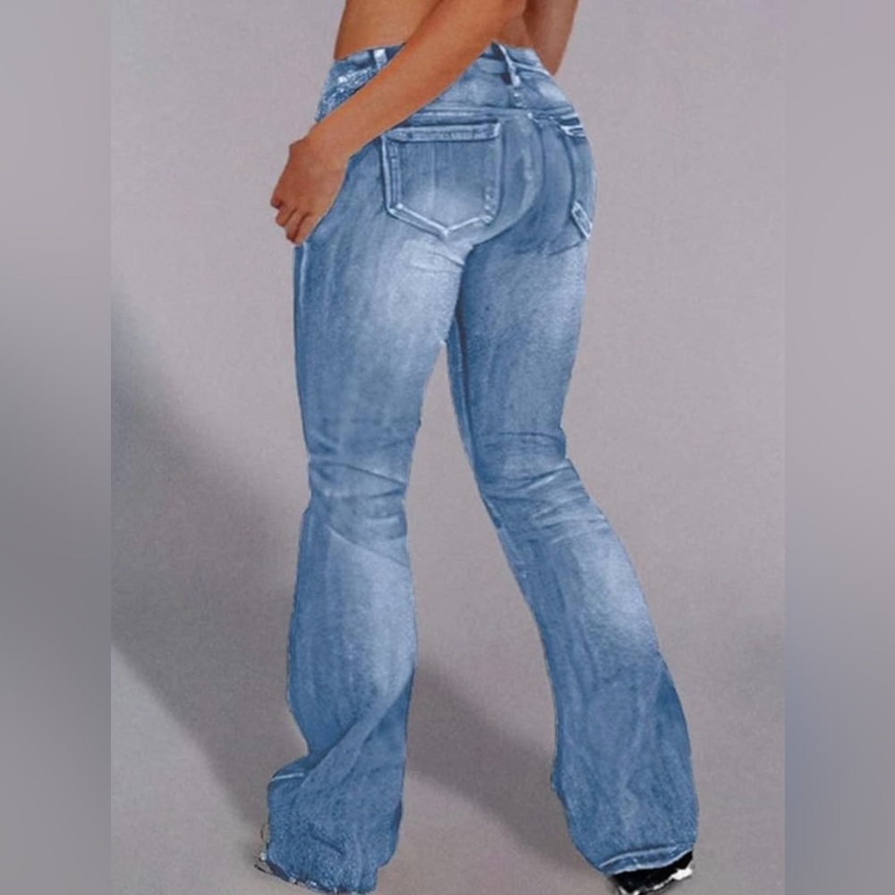 Flamingals Low Rise Boot Cut Jeans for Women Butt Lifting Western Pants M - Picture 4 of 15